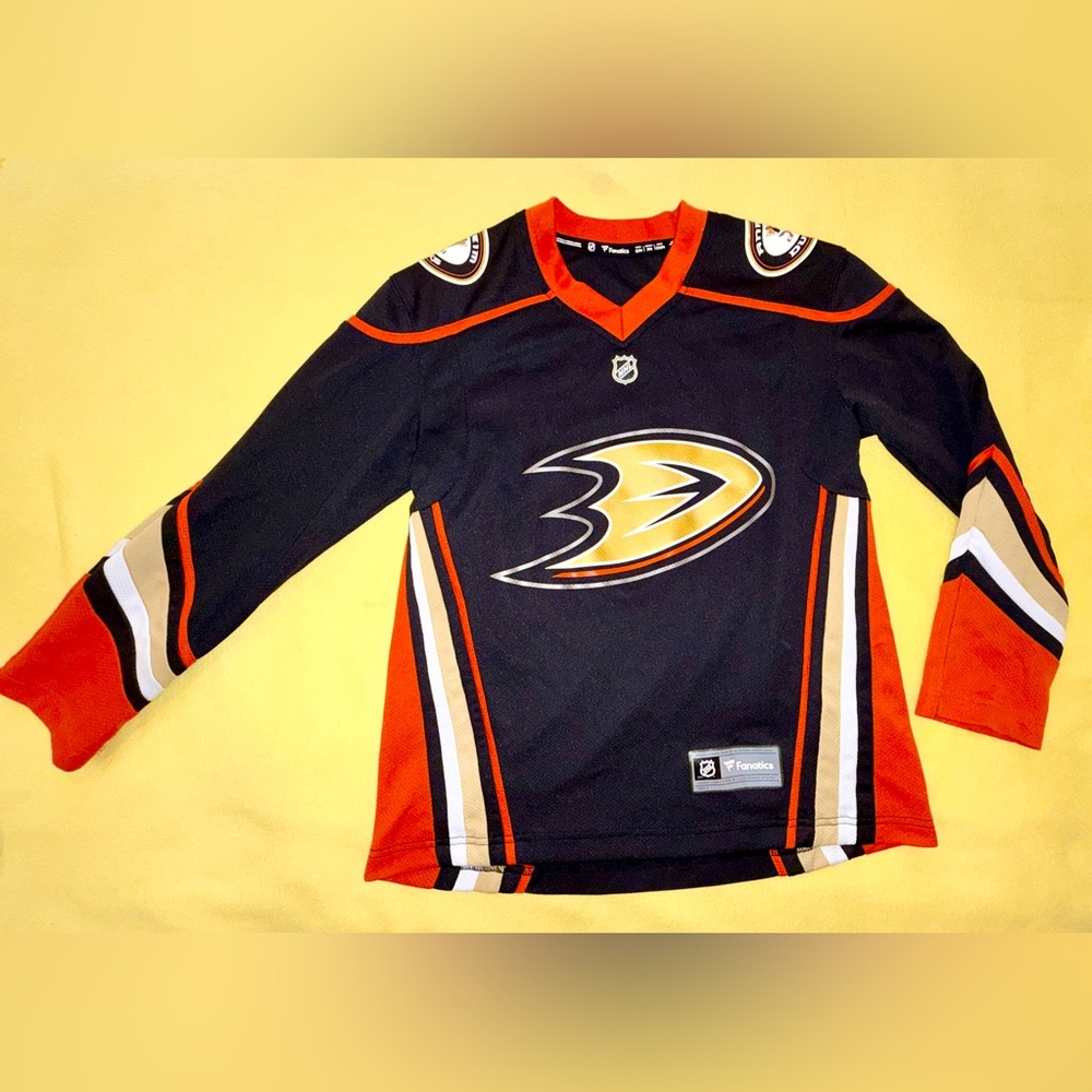 Fanatics NHL Anaheim Ducks Breakaway Black Home Jersey Youth Size S/M